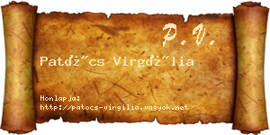 Patócs Virgília névjegykártya