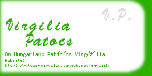 virgilia patocs business card